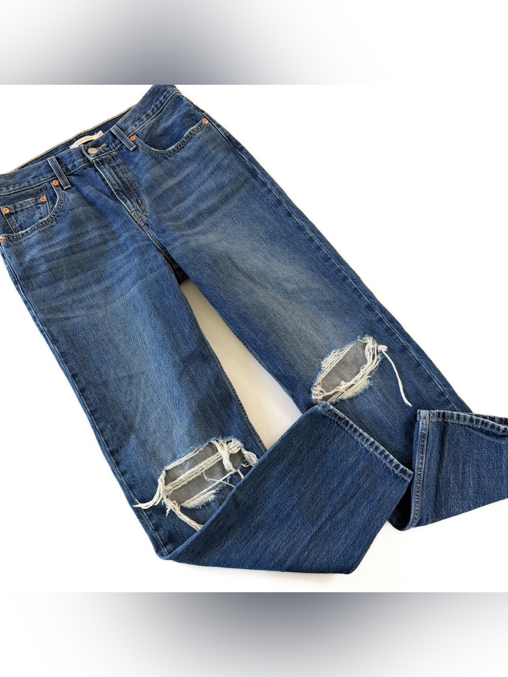 Levi’s Jeans Womens 28 Low Pro Baggy Distressed